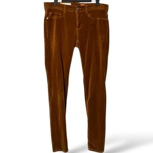 ANTHROPOLOGIE Pilcro Cotton Cognac Velvet 5 Pocket Skinny Jeans Low Rise Sz 28